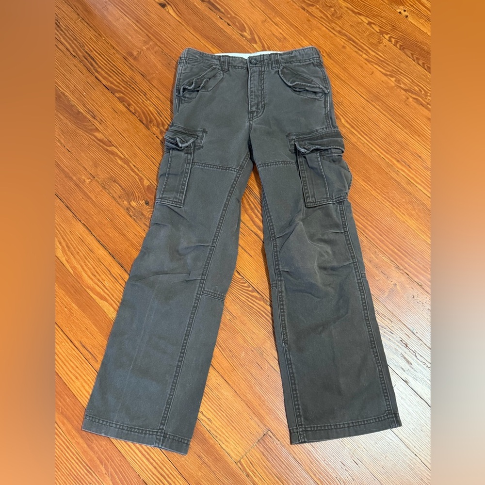 #36 Boys GUC Gap Kids Brown cargo pants size boys 12 regular w/ adj waist